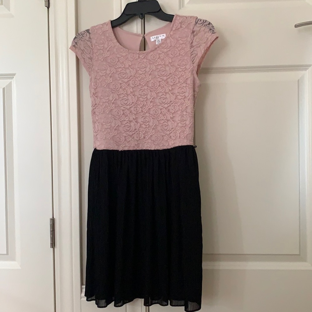 Pink and Black Lace Dress